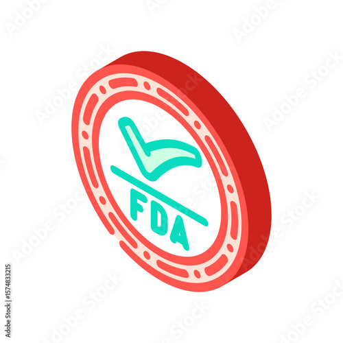 fda approved isometric icon vector illustration