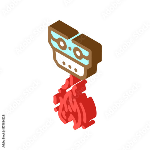 flame sensor module isometric icon vector illustration
