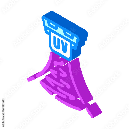 uv light sensor module isometric icon vector illustration