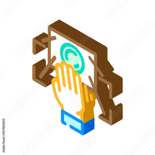 gesture recognition sensor isometric icon vector illustration