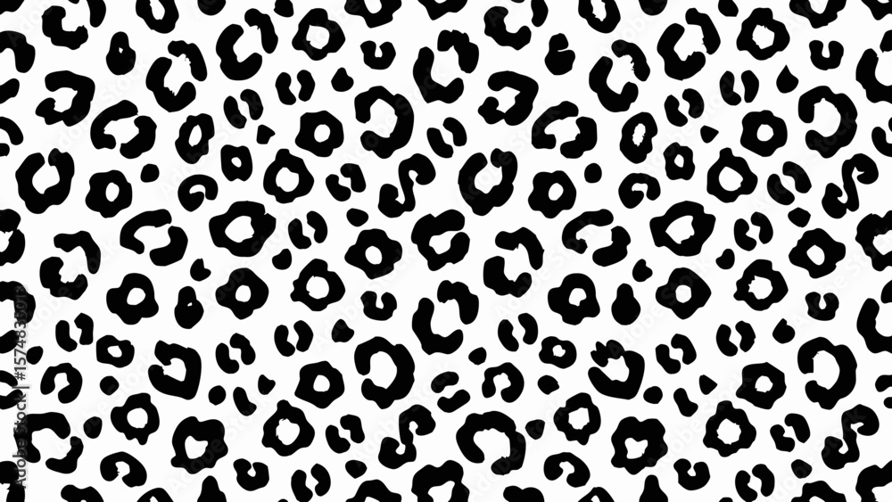 Fototapeta premium Black and white leopard seamless pattern. Fashion stylish vector texture pattern, vector, seamless, design, icon, illustration, black, texture, symbol, decoration,