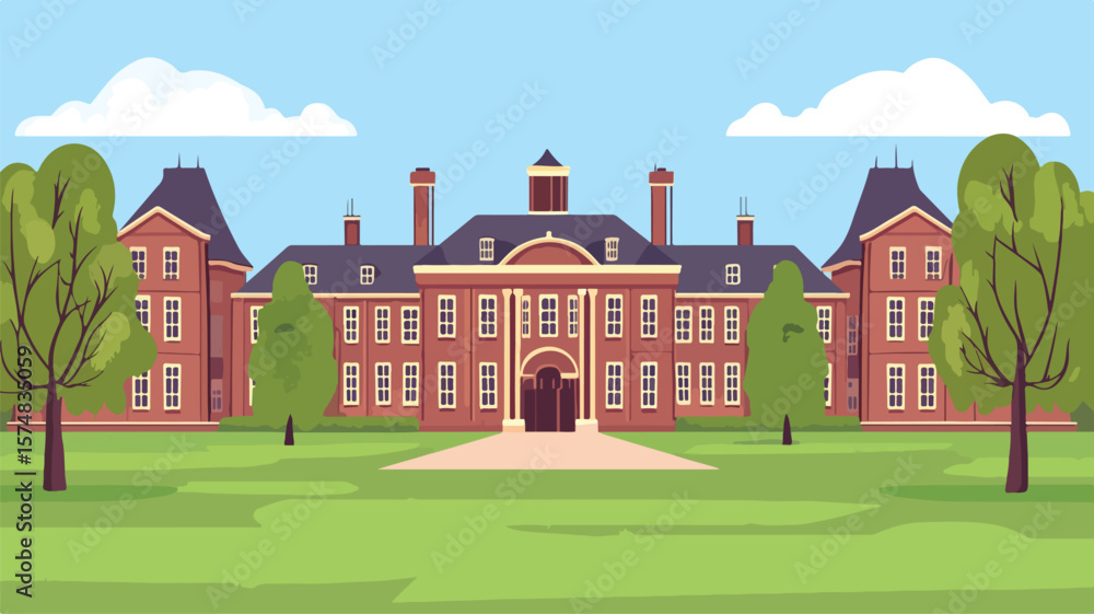 Naklejka premium Transformation of a Once Prestigious Institution into Modern State - Educational Concept