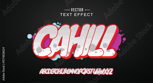 Cahill logo graffiti font text effect, spray and street text style	