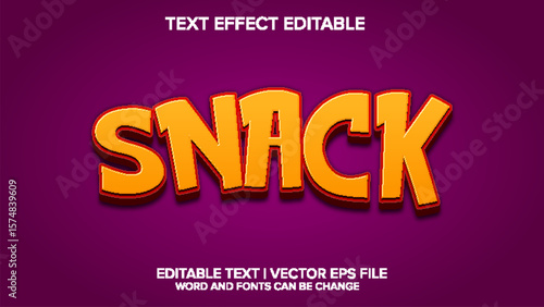 snack text effect vector editable