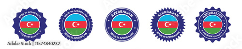 Free Download Azerbaijan product label set. Azerbaijan flag, premium made in Azerbaijan. Labels, seals, stamps, flags, icons - GFXLoad