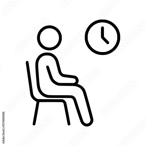 Waiting Room Line Icon Outline Vector Sign in Linear Style for UI and Web, Pixel Perfect Graphics