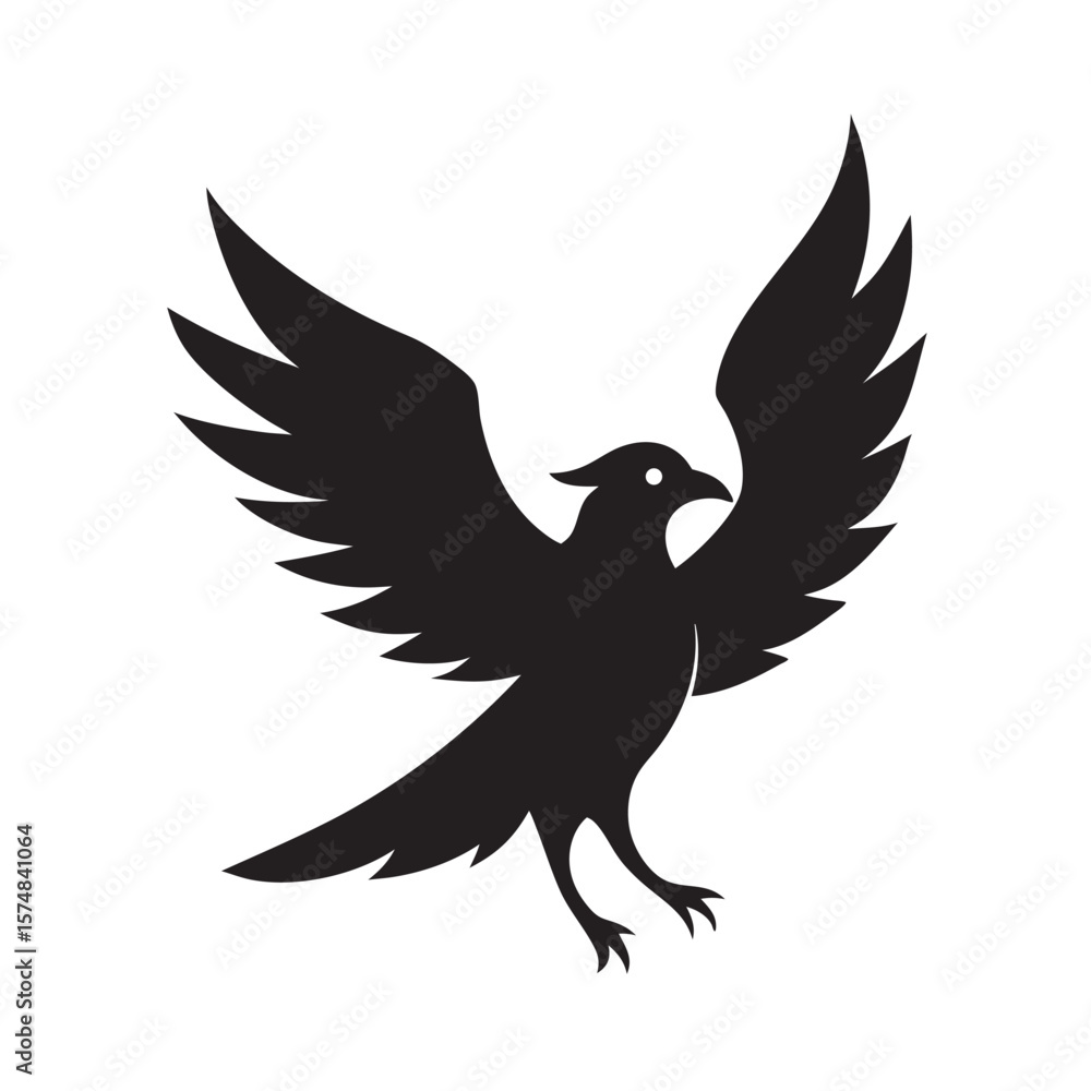 Obraz premium Seagull Flying With Wings Fully Spread