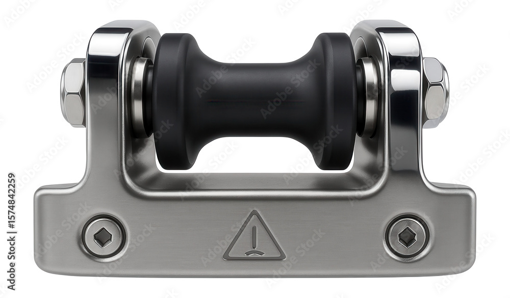 Fototapeta premium Stainless steel cable guide with a corrosion-resistant finish for marine applications.