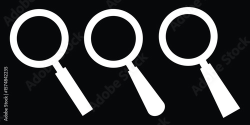 Search icon set. Magnifying glass symbol. Loupe logo. Magnifying glass icon vector illustration. eps 10
