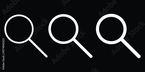 Search icon set. Magnifying glass symbol. Loupe logo. Magnifying glass icon vector illustration. eps 10