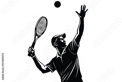 tennis player silhouette vector