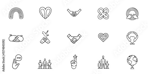 Silhouette LGBTQ+ Pride & Inclusion Icons Set
