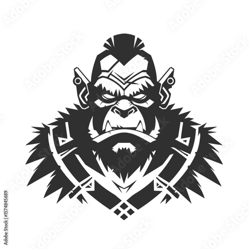 Orc Warrior Head Illustration