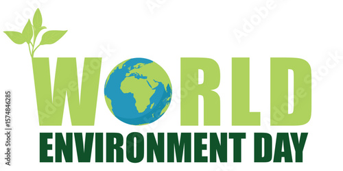 Planet Earth with green sprout and leaves. Eco-friendly concept for Earth Day, World Environment Day, and nature conservation