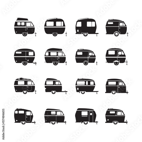 transportation icons set