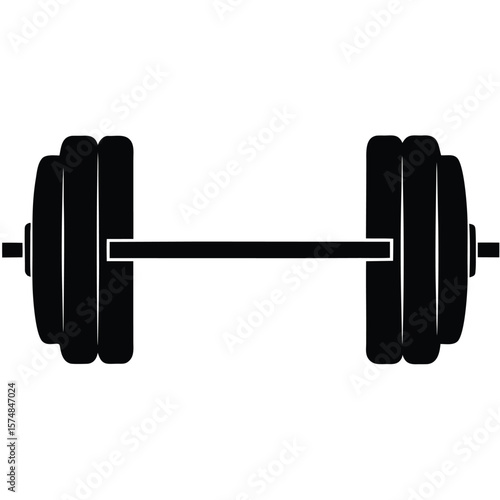 Black barbell weights weightlifting strength training