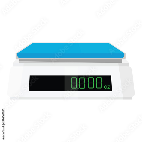 Digital electronic kitchen scales isolated on white background. Food or industrial empty scales