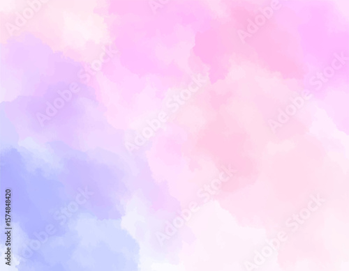 Abstract soft watercolor background. Romantic pastel painted background. Light pink purple watercolor texture. Gentle pastel cloud-like background. Watercolor pastel blur background