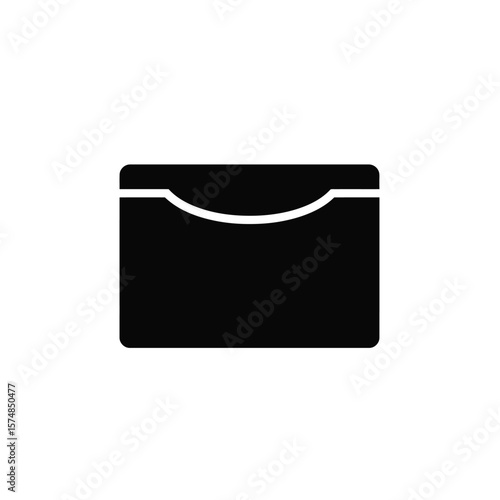 Black silhouette of a card sleeve icon white symbol 1