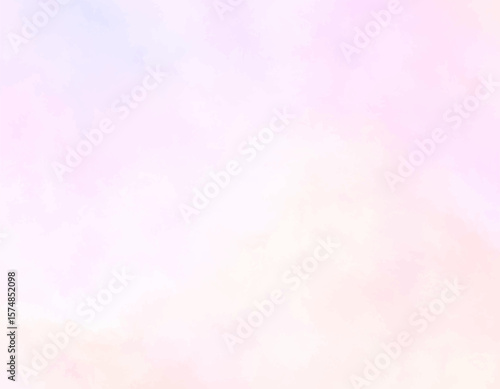 Soft Pink Watercolor Cloud Background. Pastel Blush and Peach Texture Art. Abstract Romantic Watercolor Design. Gentle Pink Purple Gradient Painting. Dreamy Watercolor Background in Pink