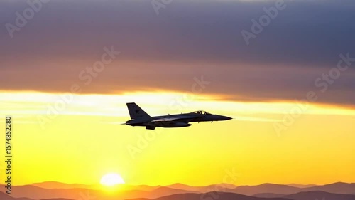 Wallpaper Mural Fighter Jet Flying Through Majestic Mountain Range During Spectacular Sunset Scenery Torontodigital.ca