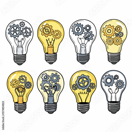 Lightbulb gears concept ideas innovation technology