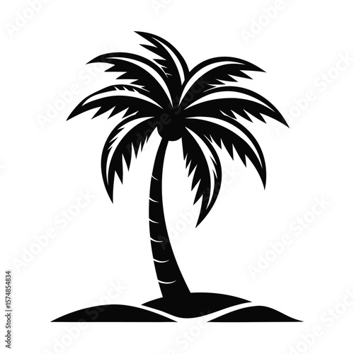 Tropical Palm Tree Silhouettes – Black and White Vector Set for Summer Designs