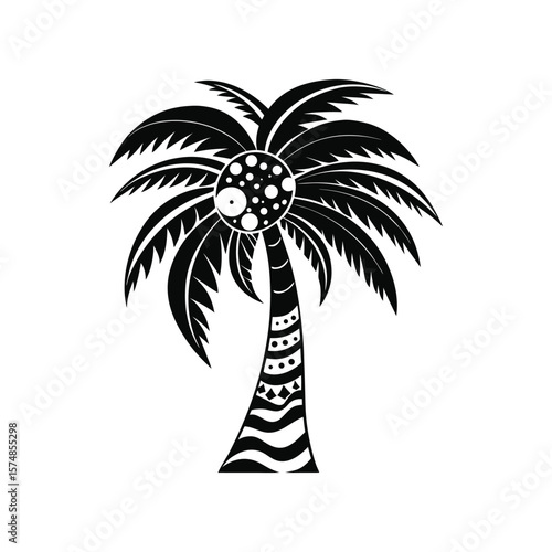 Tropical Palm Tree Silhouettes – Black and White Vector Set for Summer Designs