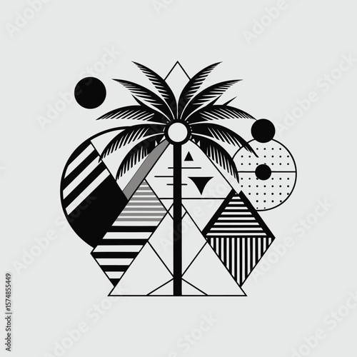 Tropical Palm Tree Silhouettes – Black and White Vector Set for Summer Designs