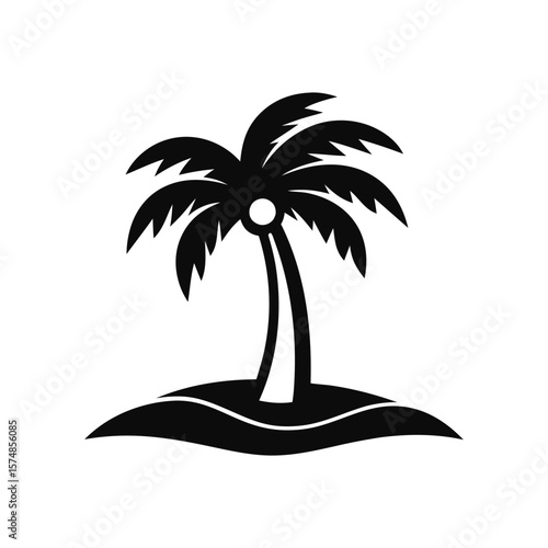 Tropical Palm Tree Silhouettes – Black and White Vector Set for Summer Designs