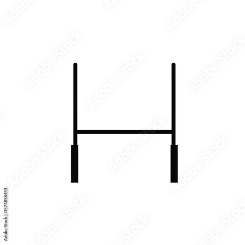 Black silhouette of a football goalpost on white sport