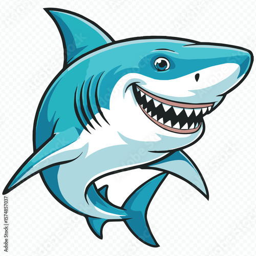 cute and fierce shark vector clipart for children’s books educational materials and aquatic projects