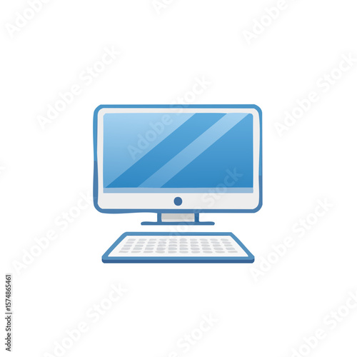 Desktop Computer Icon Isolated on a Transparent Background