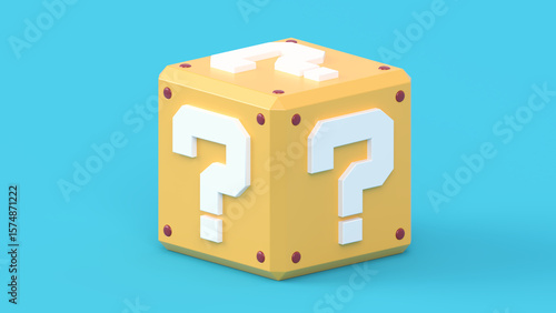 Tablou pe pânză Colorful mystery box isometric illustration Web Banner, Party poster, advertisin