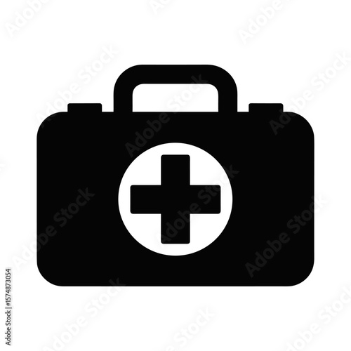 Safety Symbol: A graphic depiction of a first aid kit, a crucial symbol of safety and preparedness, ready for any emergency.