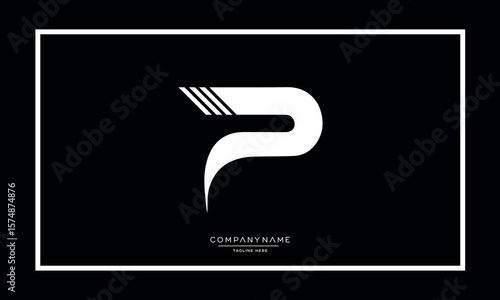 Alphabet letters P or PP logo monogram