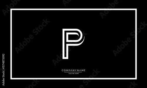 Alphabet letters P or PP logo monogram