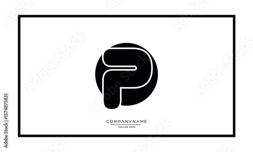 Alphabet letters P or PP logo monogram