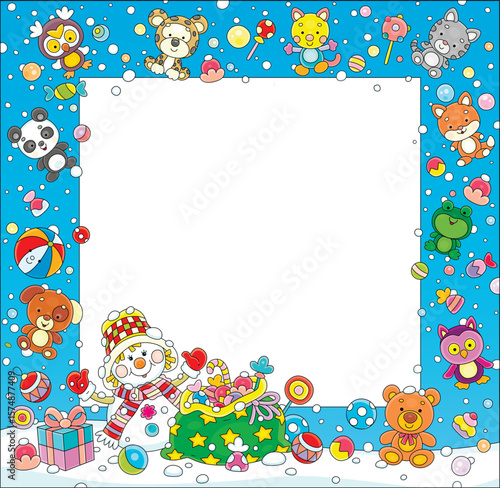 Winter holiday frame with a...