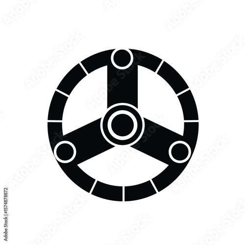 Black spinner toy icon on white background fidget hand
