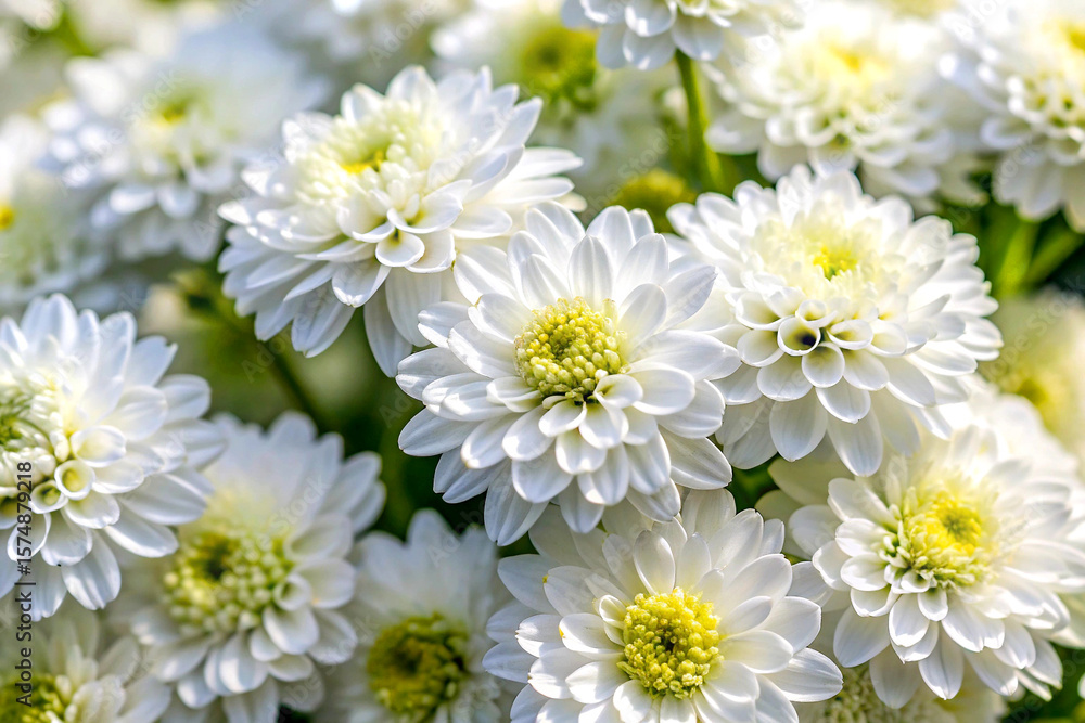 Obraz premium Radiant White Blossoms in Spring Glow. Macro Floral Elegance, Generative AI