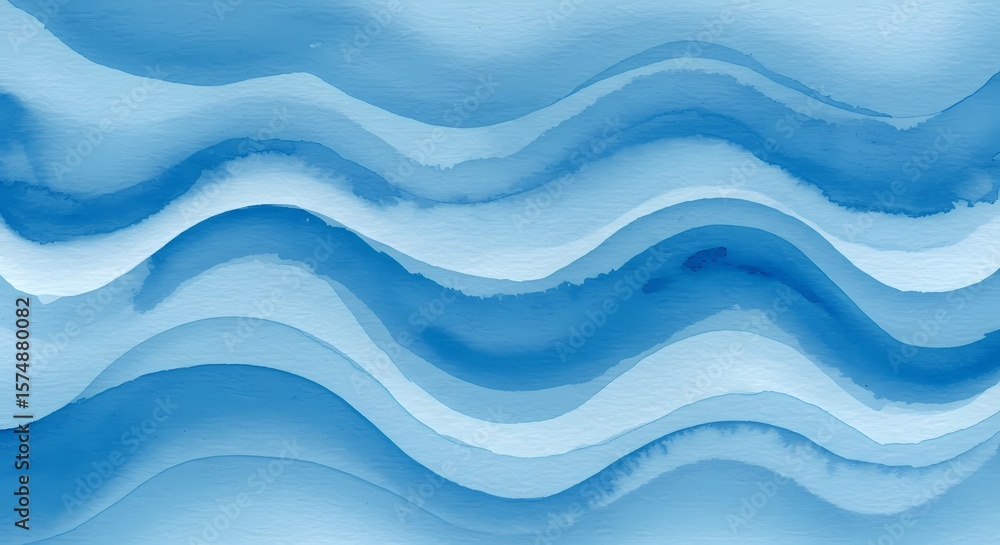 Abstract Blue Wave Pattern Watercolor Background with Flowing Gradient Abstract Blue Wave Pattern Watercolor Background with Flowing Gradient