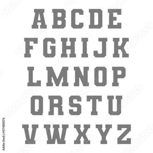 Gray checkered racing font alphabet vector