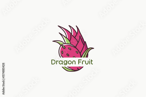 Vibrant dragon fruit logo with clean typography and tropical appeal