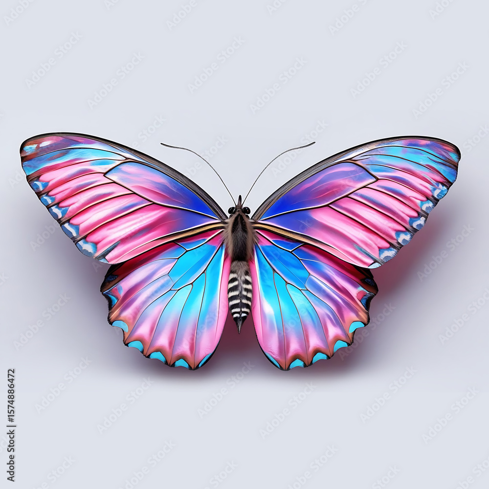 Fototapeta premium Top view over butterfly isolated