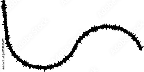 A set of curved lines with sharp angles arranged randomly, forming an irregular, dynamic flow.