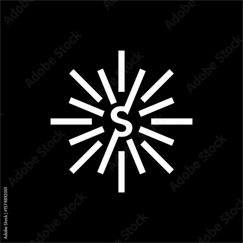 A modern logo that combines the initial "S" with a representation of sun rays, symbolizing energy, innovation and enlightenment. Suitable for Technology, Energy & Environment, Health & Wellness.