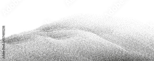 Halftone stipple mountain with brutalist retro photocopy noise, grunge punk Y2K collage style, vintage vector illustration with mound.Pointillism textured illustration.