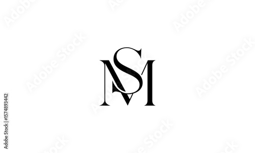 SM initial letters, monogram logo