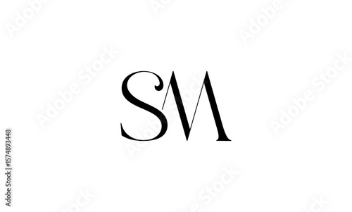 SM initial letters, monogram logo